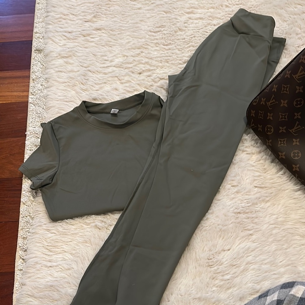 Olive Green Women's Workout Set